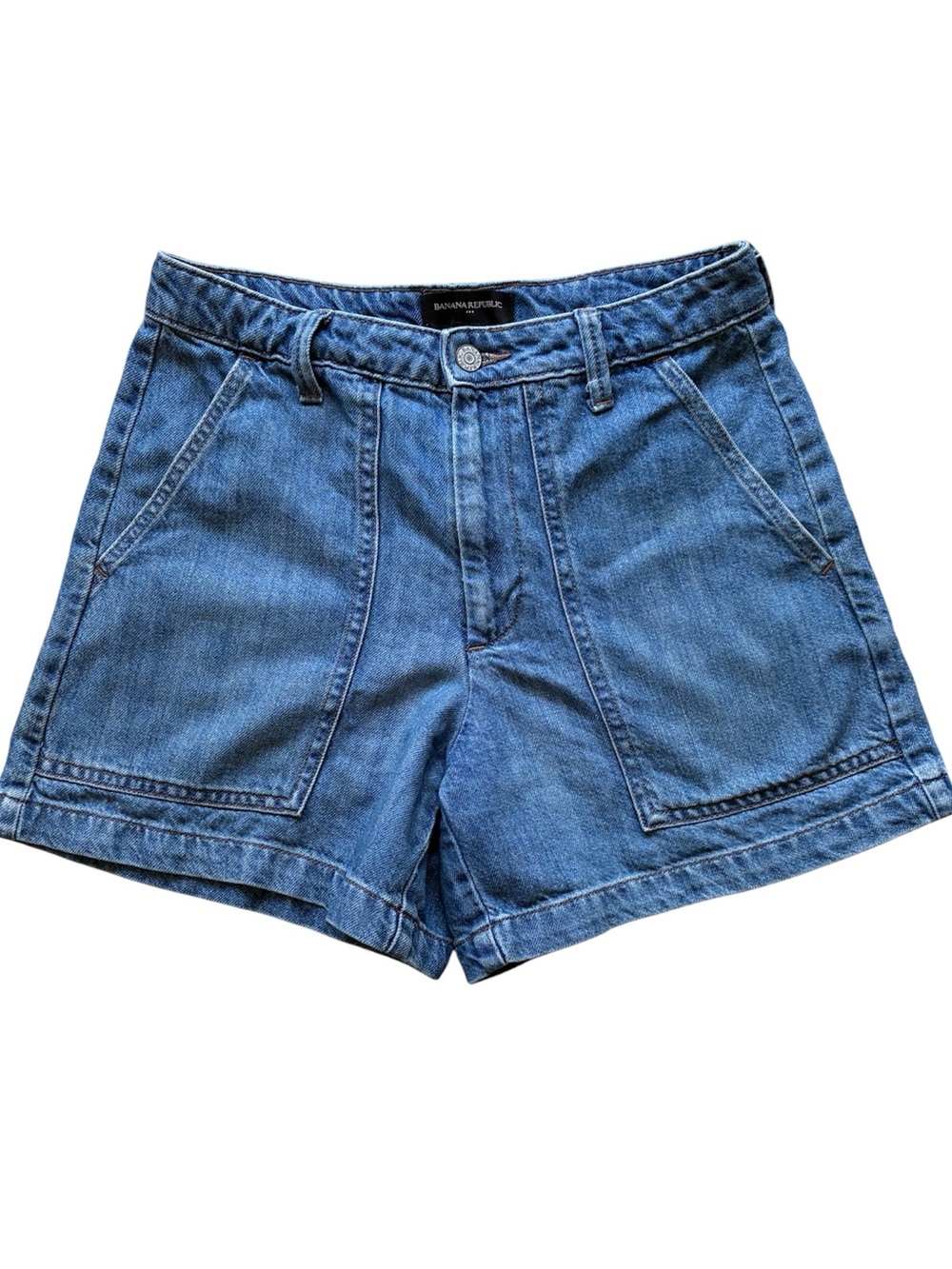 Banana Republic Women's Blue Denim High Rise Utility Jean Shorts Size 4 / 27